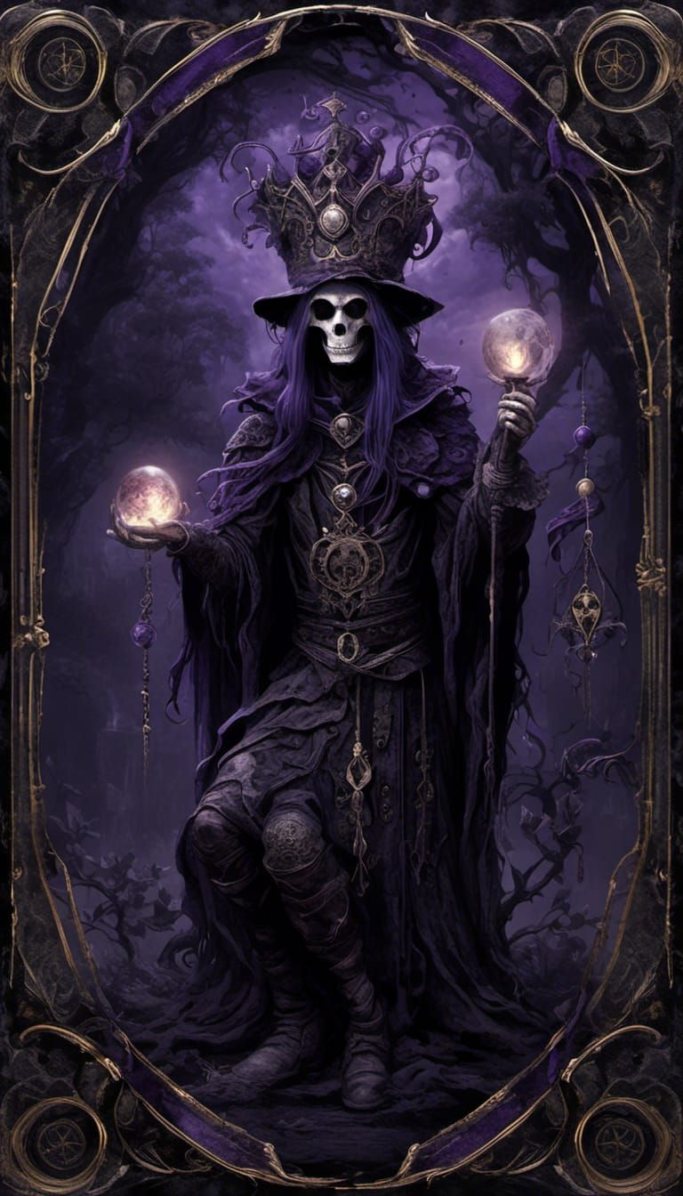 Dark Gothic Jester: The Hierophant Tarot Card