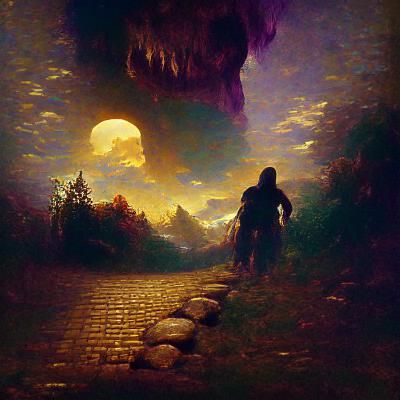 Night Walk: Shadow and Stone in Classic Art Style