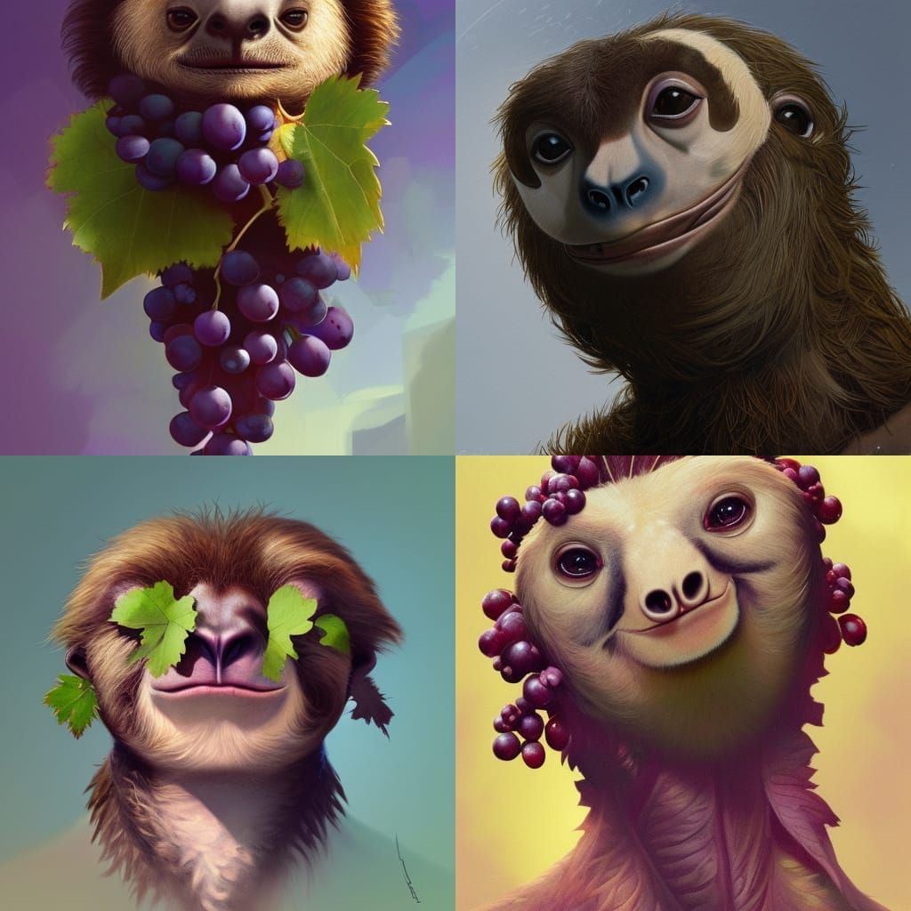 Sid the Sloth Portrait in Hyperdetailed Concept Art