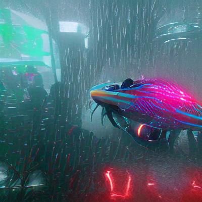 Subnautica in Cyberpunk 2099 Neon Style
