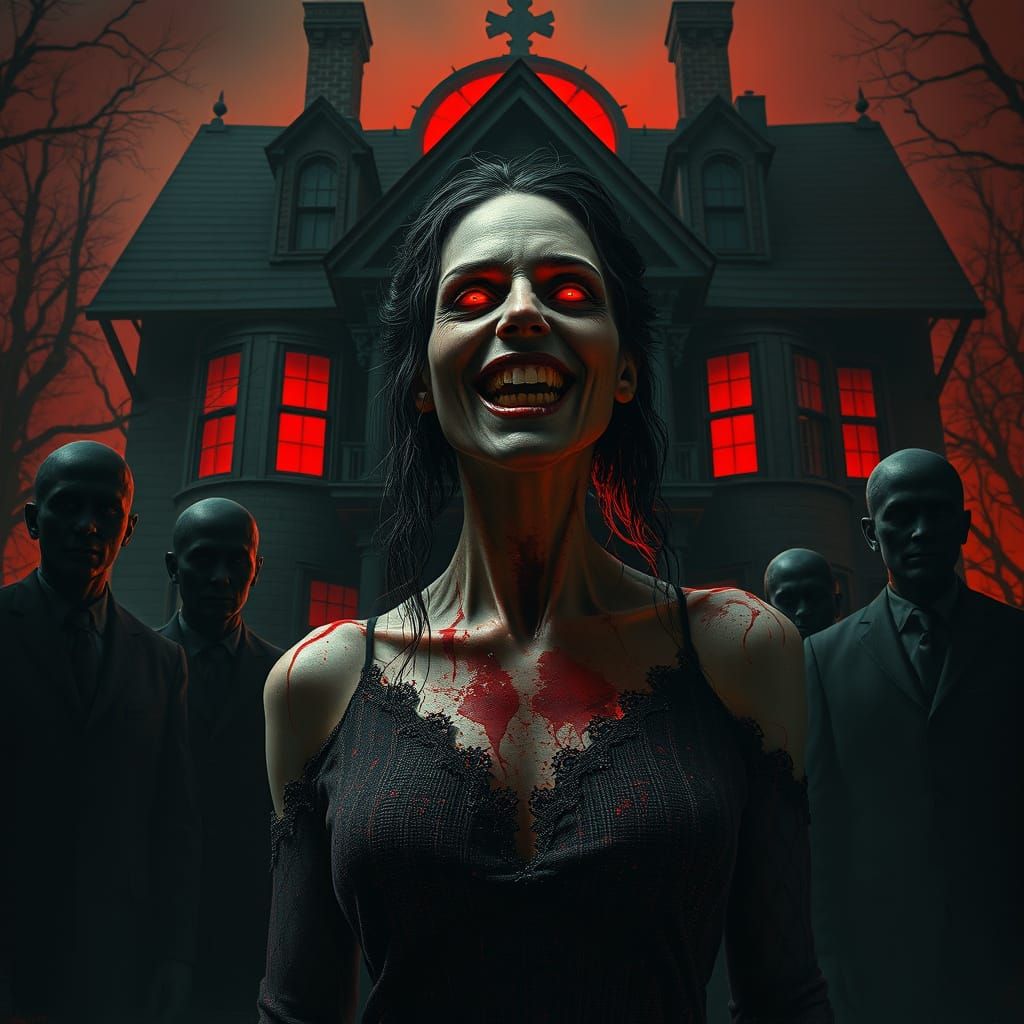 Bloody Mary Risen: Hyperrealistic Cinematic Horror Portrait