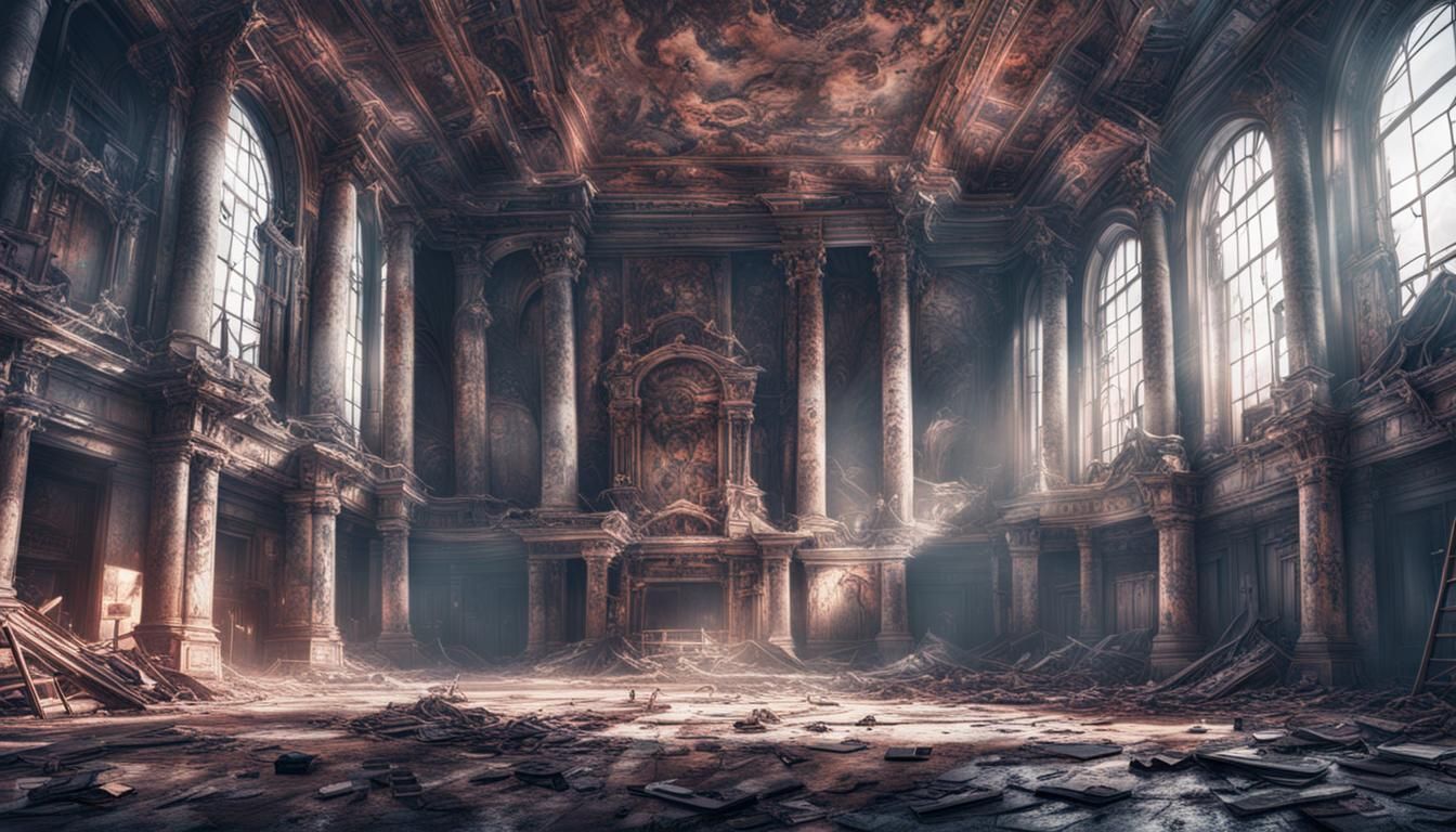 Dramatic Abandoned Room in Digital Matte Painting