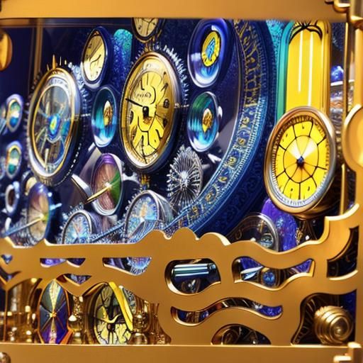 Psychedelic Glass Grandfather Clock in 3D