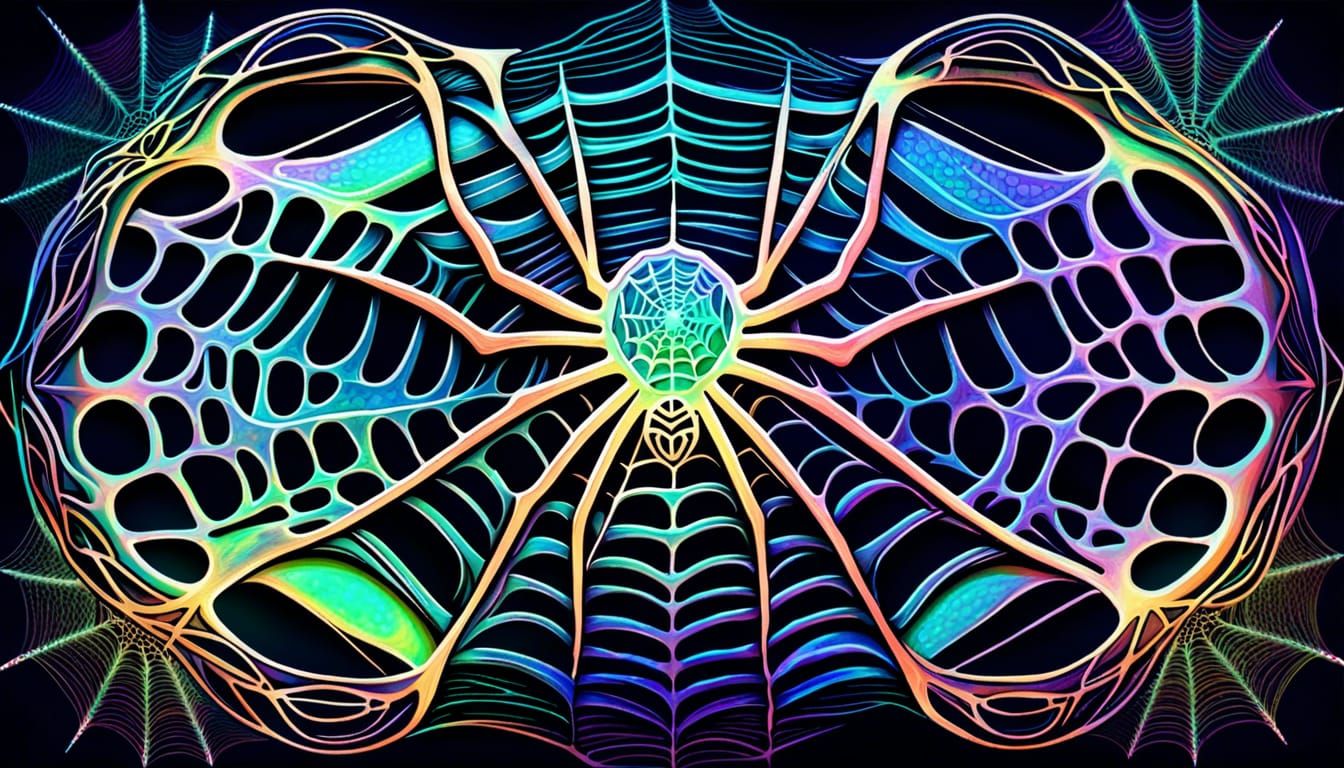 Cosmic Spider Web with Holographic Effects