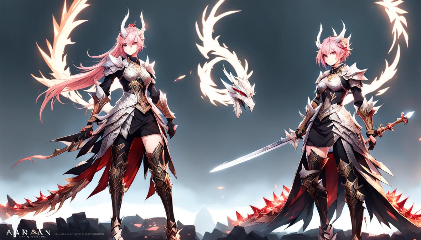 Dragon Knight Twin Sisters in Action Pose