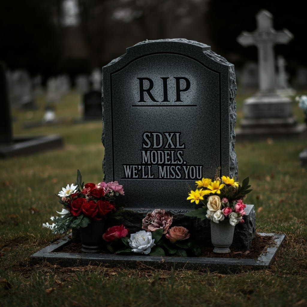 Humorous Tombstone for AI Models in Cemetery