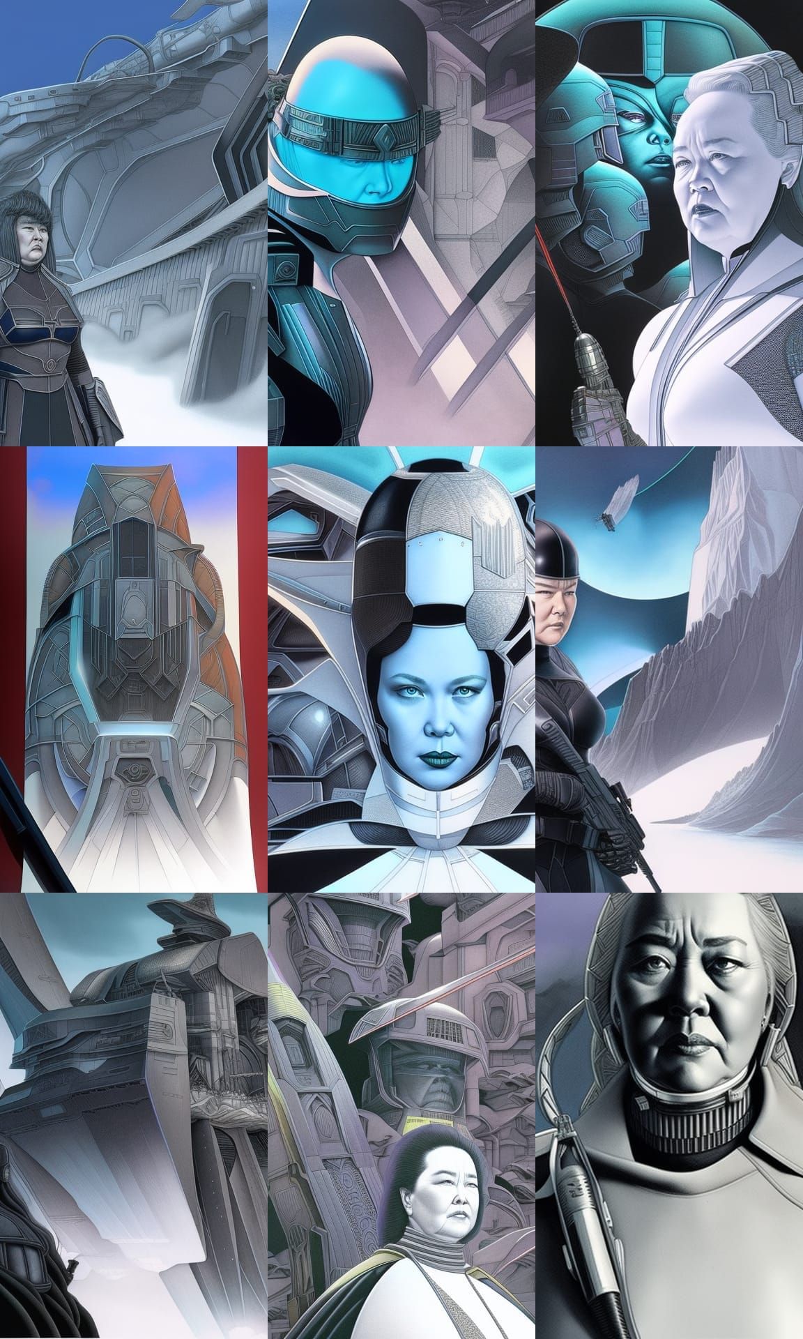 Futuristic Kathy Bates SWAT Officer in Cel-Shaded Style