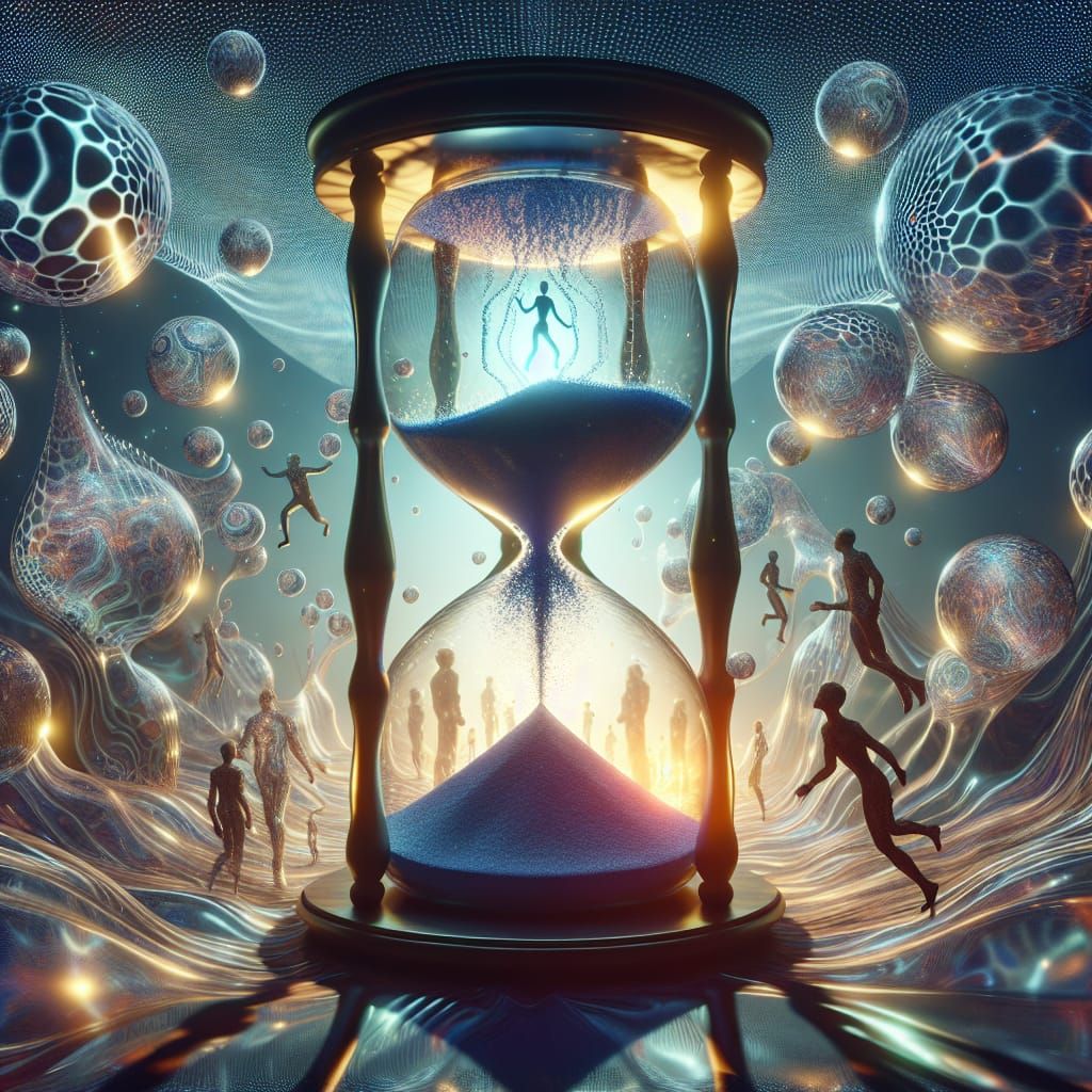 Dreamlike Biomechanical Hourglass Defies Gravity with Shimme...