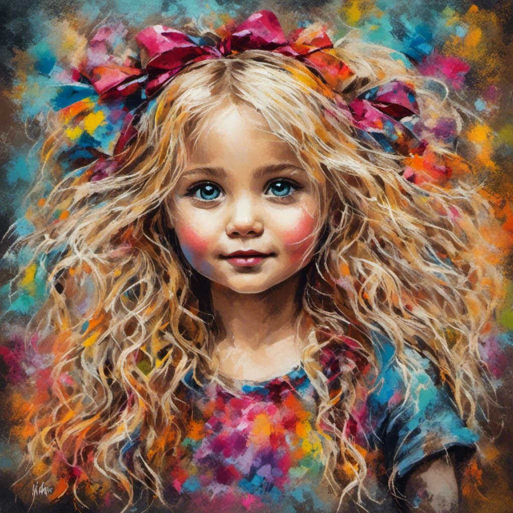 Whimsical Chalk Art: Little Girl in Fantasy Scene