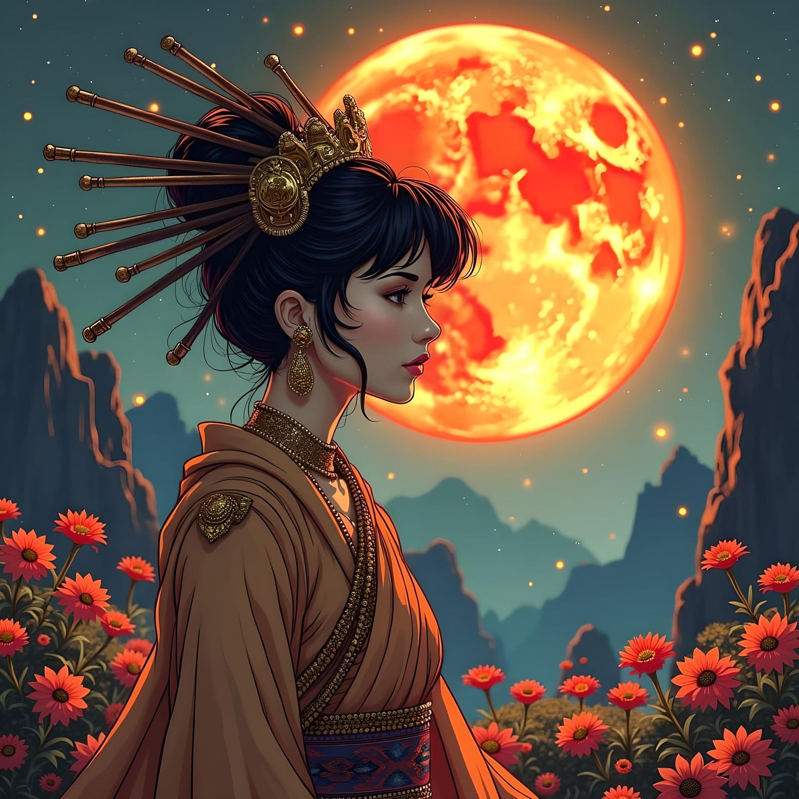 Anime Goddess in Ghibli Style