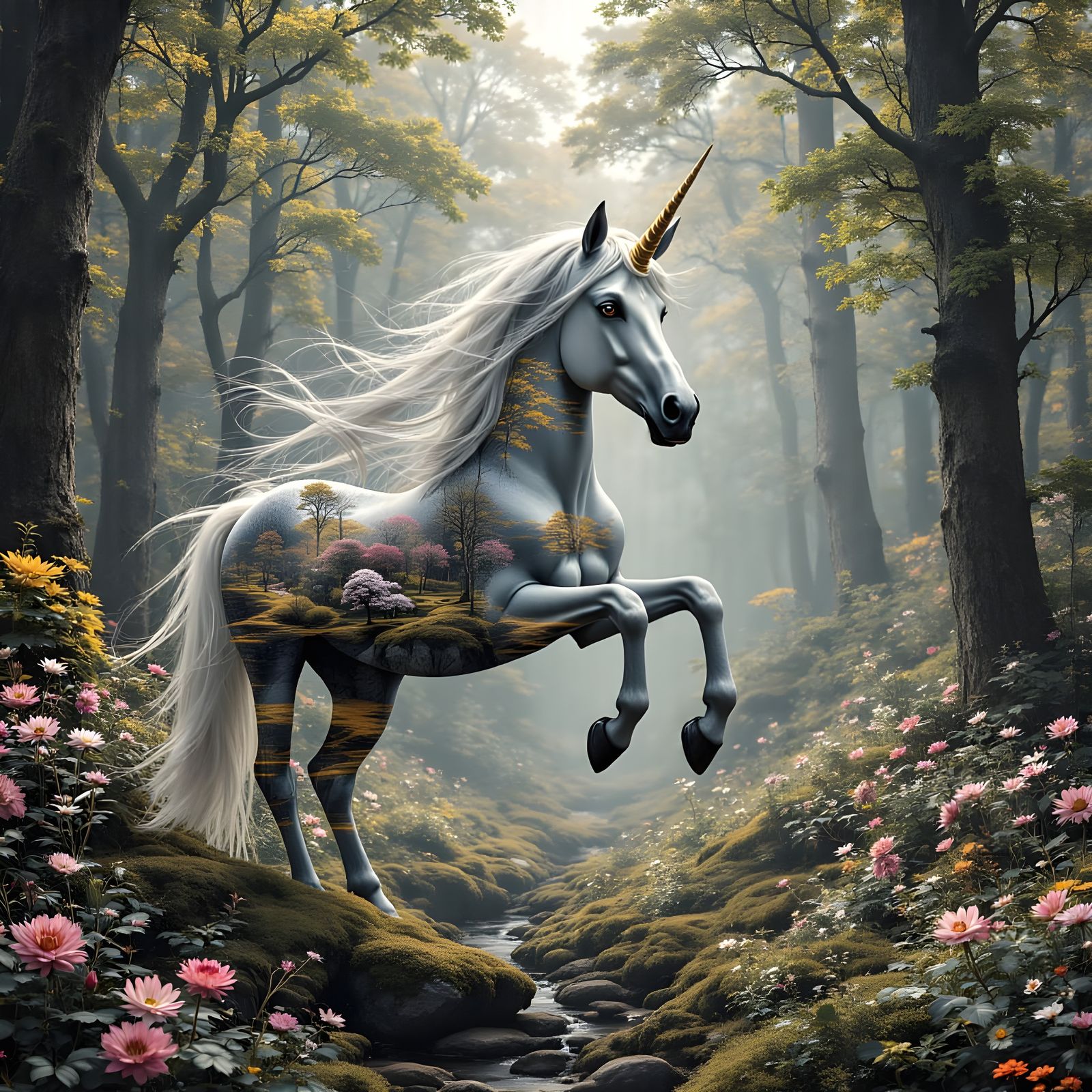 Unicorn Double Exposure Effect