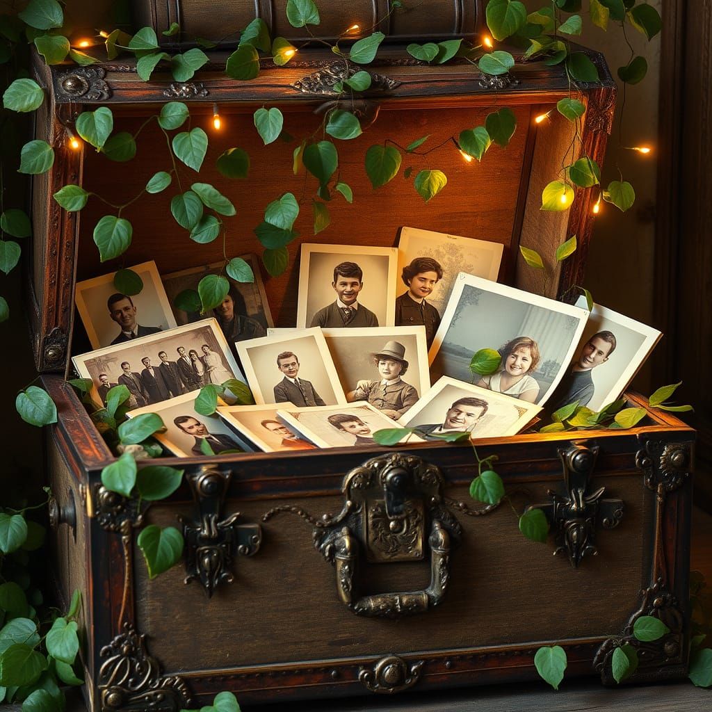 Ornate Treasure Chest Overflowing with Memories