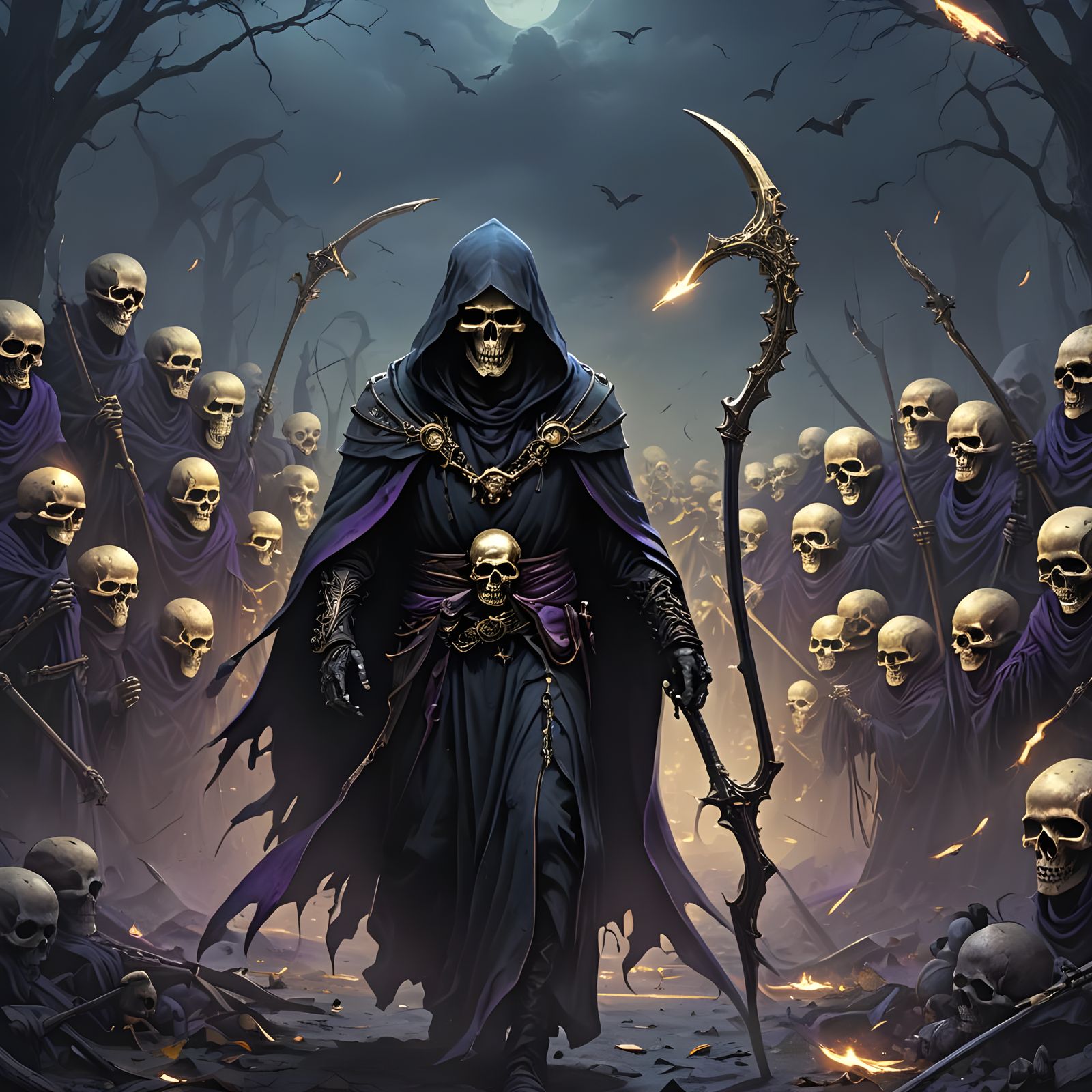 Menacing Grim Reaper in Dark Fantasy Art