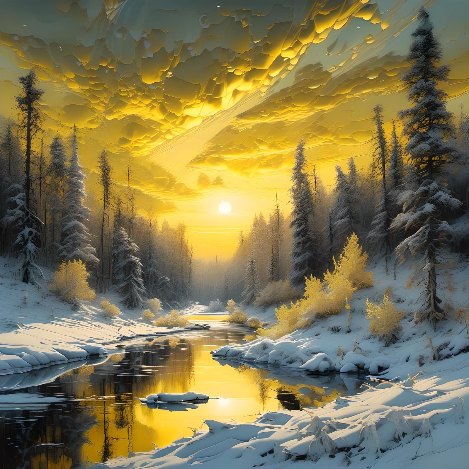 Sky of ice, ground of snow