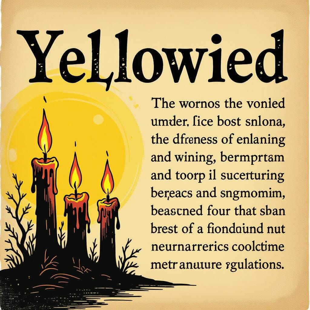 Eerie Candlelit Paper with Readable Vintage Text