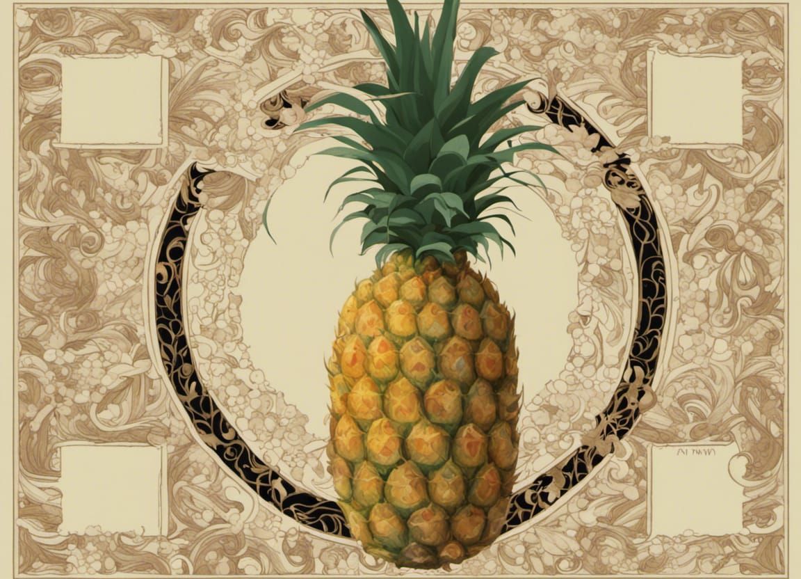Pineapple Art Nouveau: Klimt-Inspired Organic Design