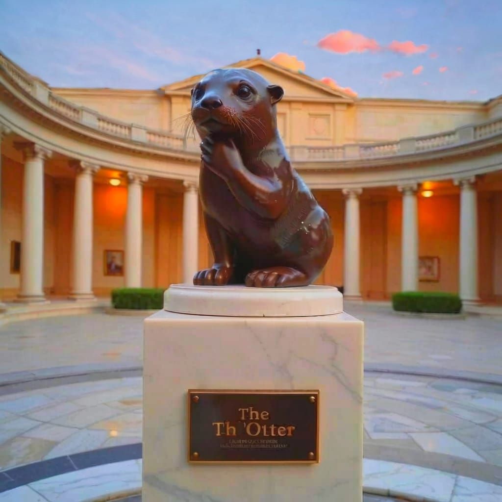 Rodin The Thinker Otter  🍫🦦 chocolate art masterpiece