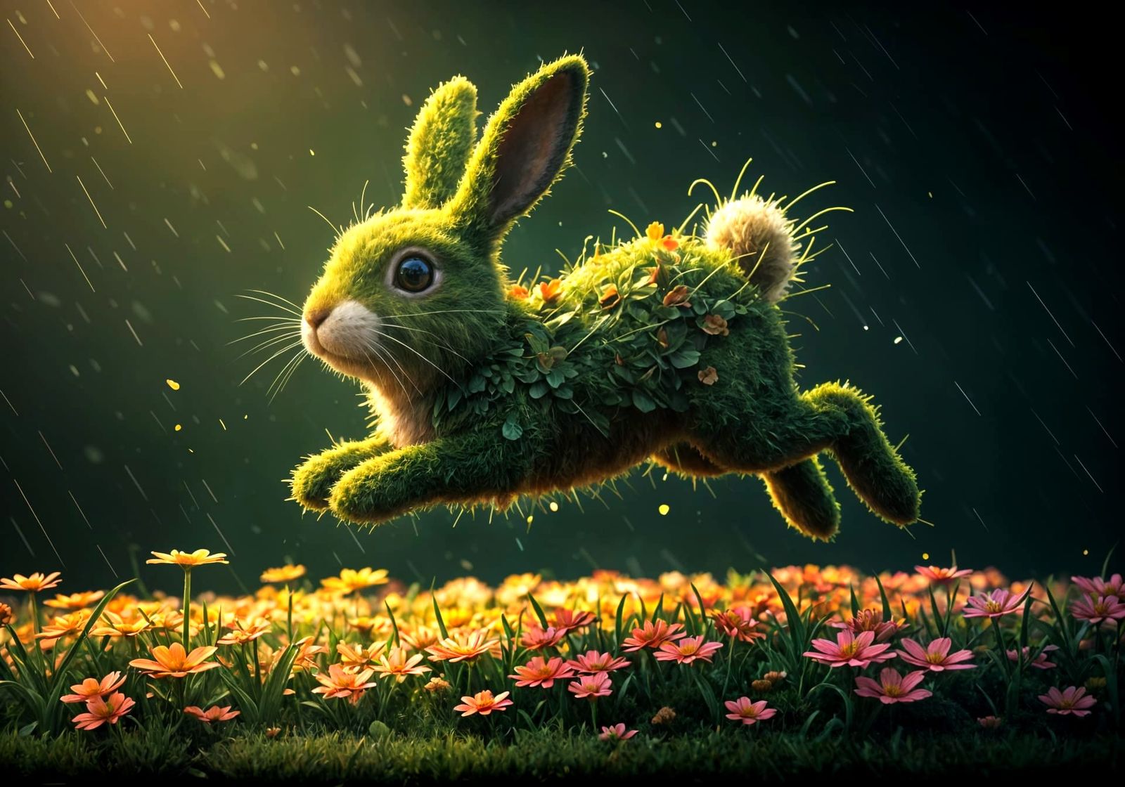 A magical garden rabbit