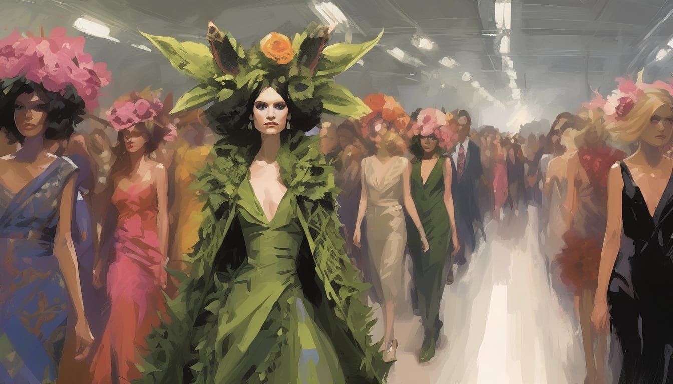 Fey Fashion Model Struts Down Catwalk in Whimsical 16-bit Ar...