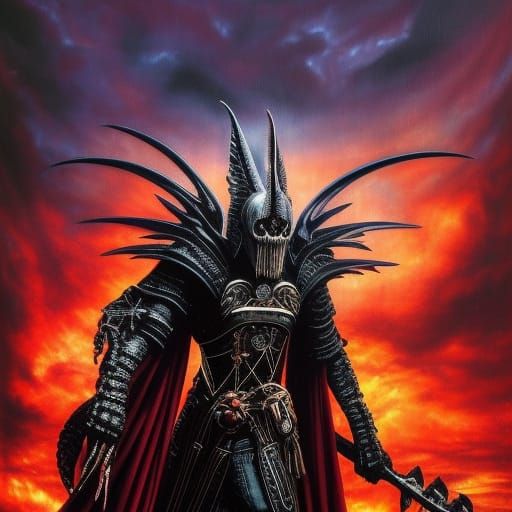 Dark Sci-Fi Horror: Typhon in Ink Line Art