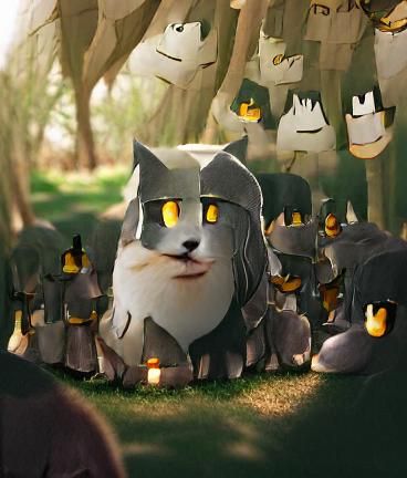 Warrior Cats Gathering Under the Moonlight