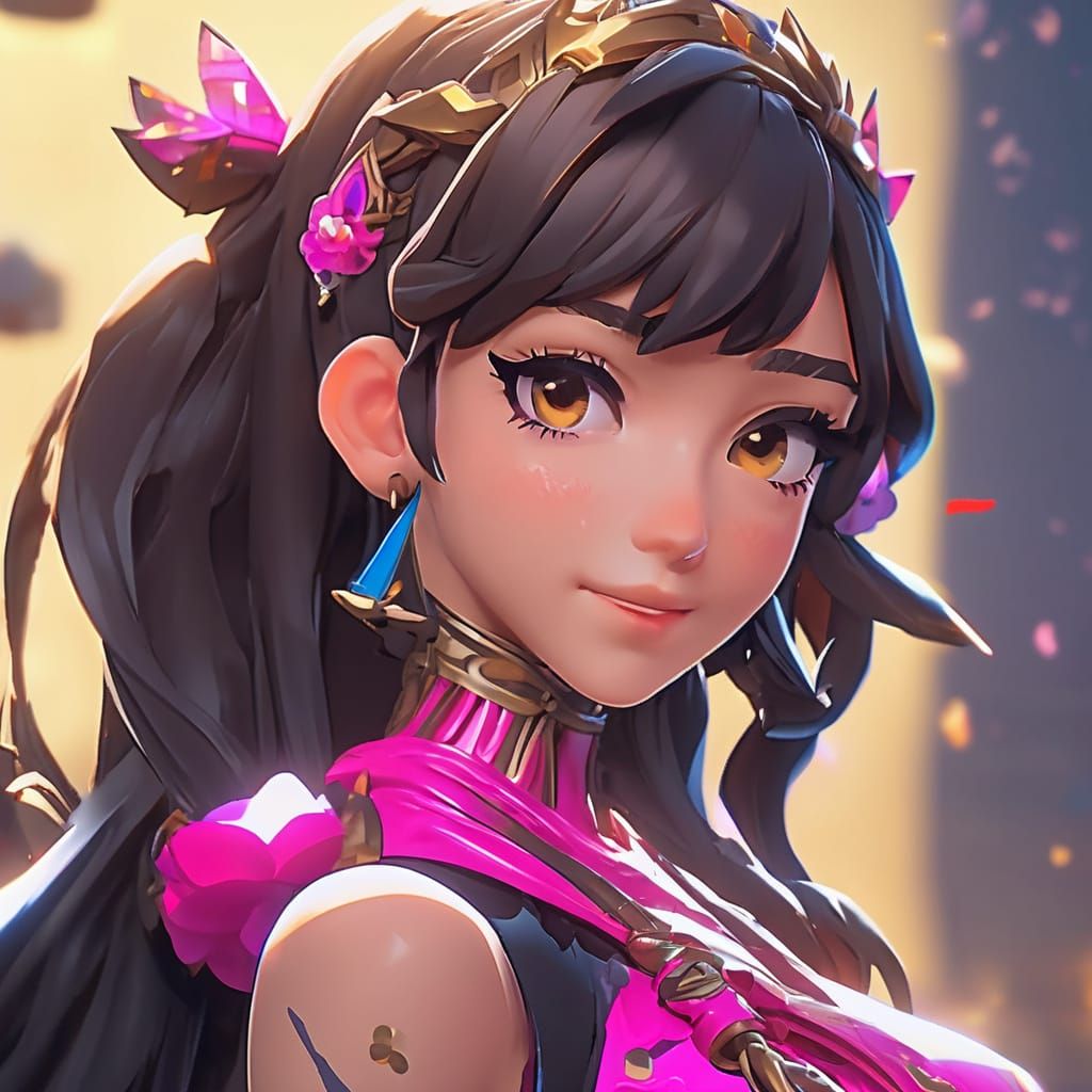 Young Woman in Fortnite Character Style