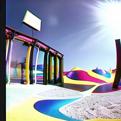 Dreamcore Empty Playground with Windows 95 Aesthetic