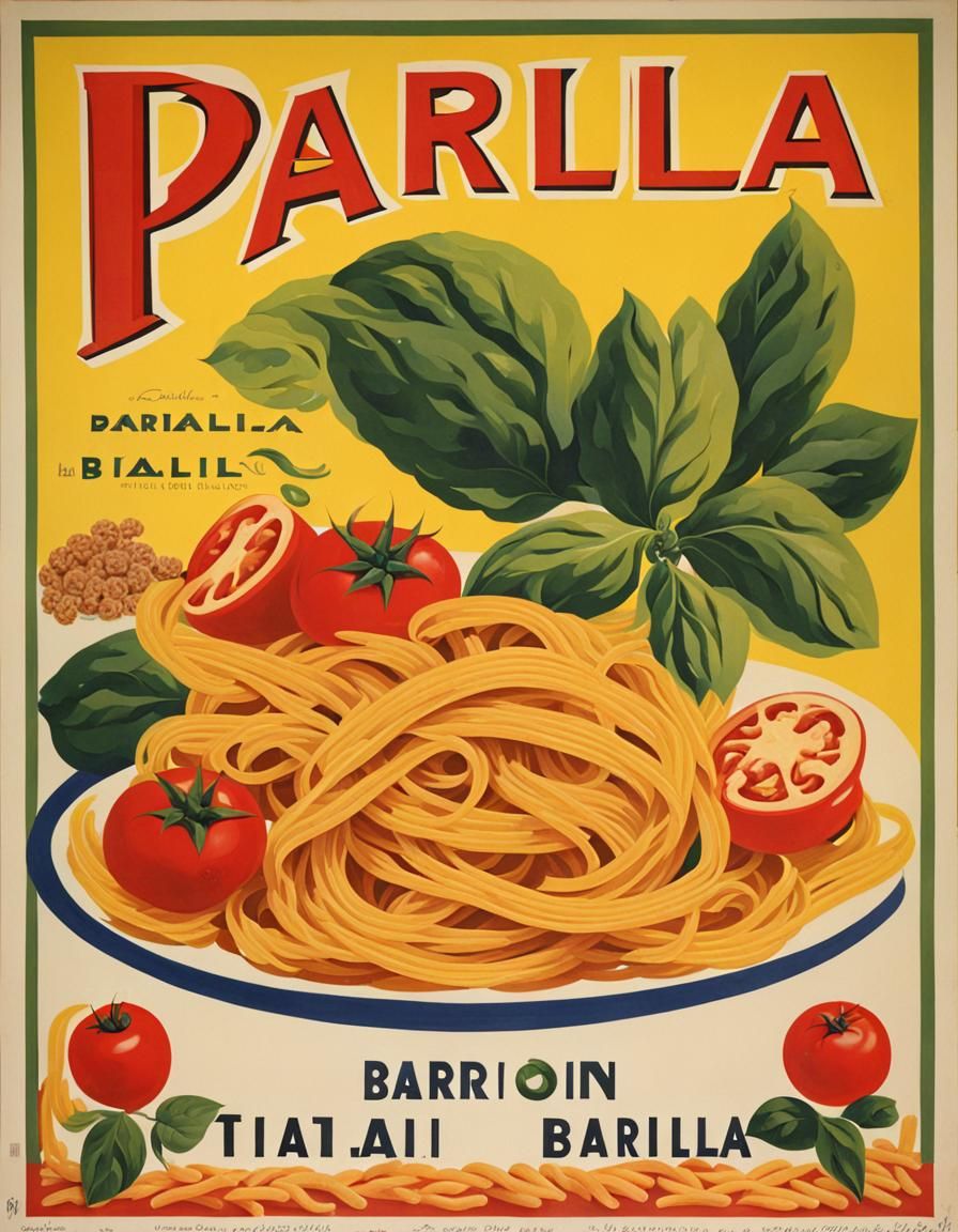 Vintage Italian Pasta Advertising Poster