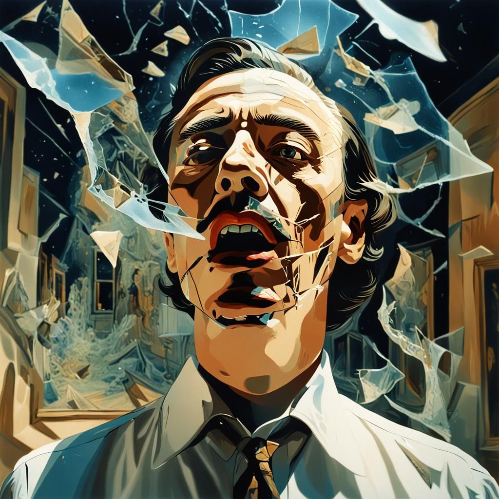 Surrealist Speaker of Ethereal Words in Fauvist Style