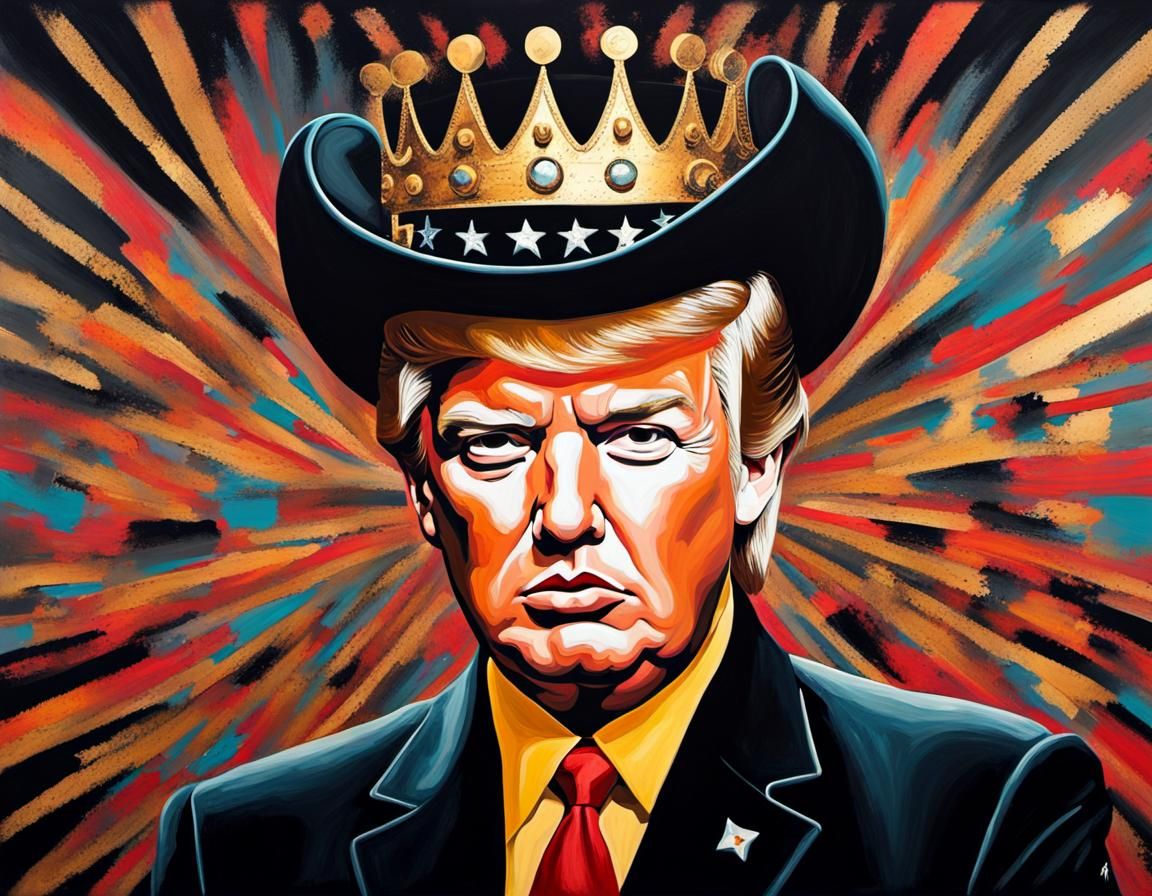 Donald Trump as Elvis: Black Velvet Abstract Art