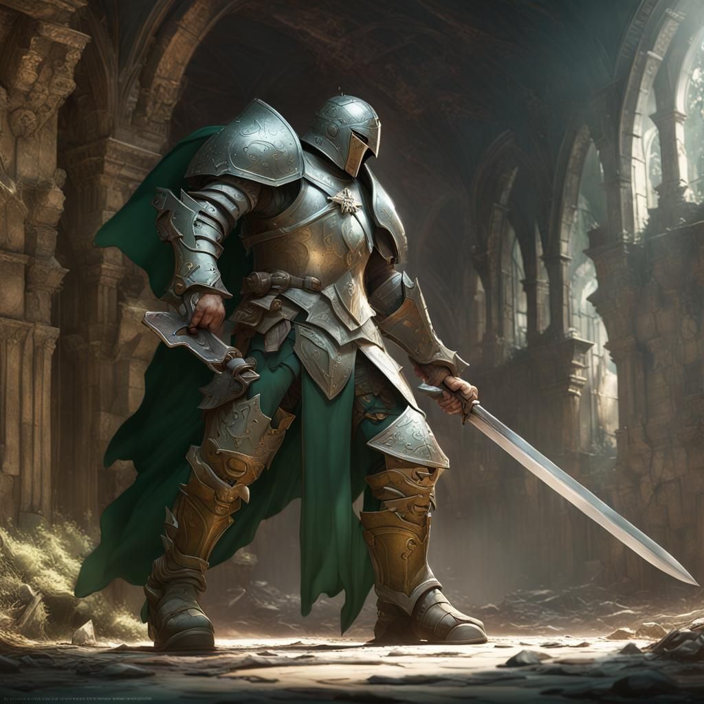 Half-Giant Knight in Dark Fantasy Style