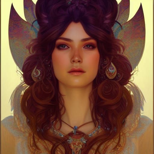 Lady Llama Alpaca Goddess Portrait in Digital Art Style
