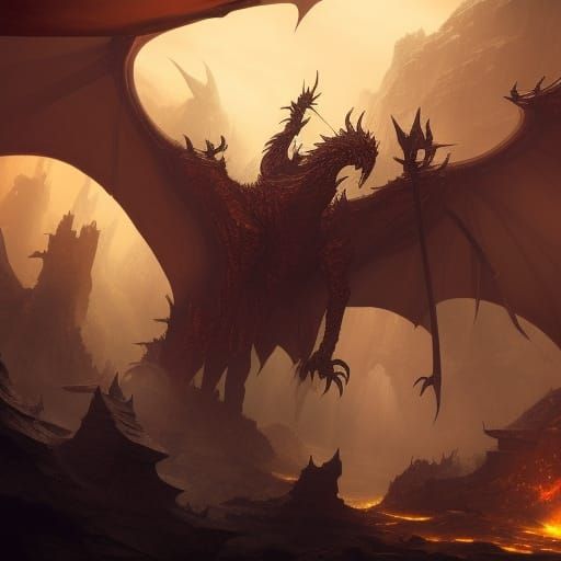 Mechanical Dragon of Destruction: A Dark Fantasy Battle