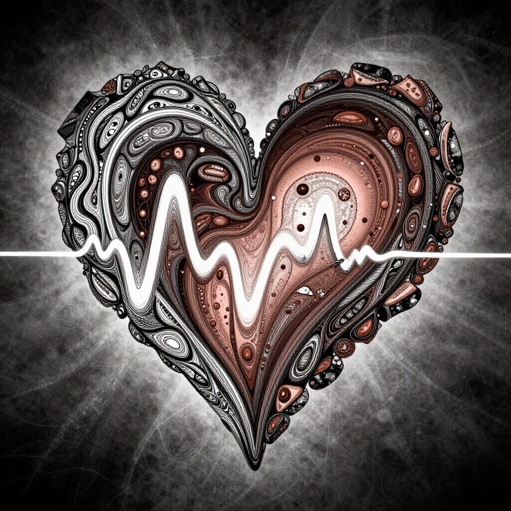 Abstract Vector Fractal in Zentangle Style with Cosmic Balan...