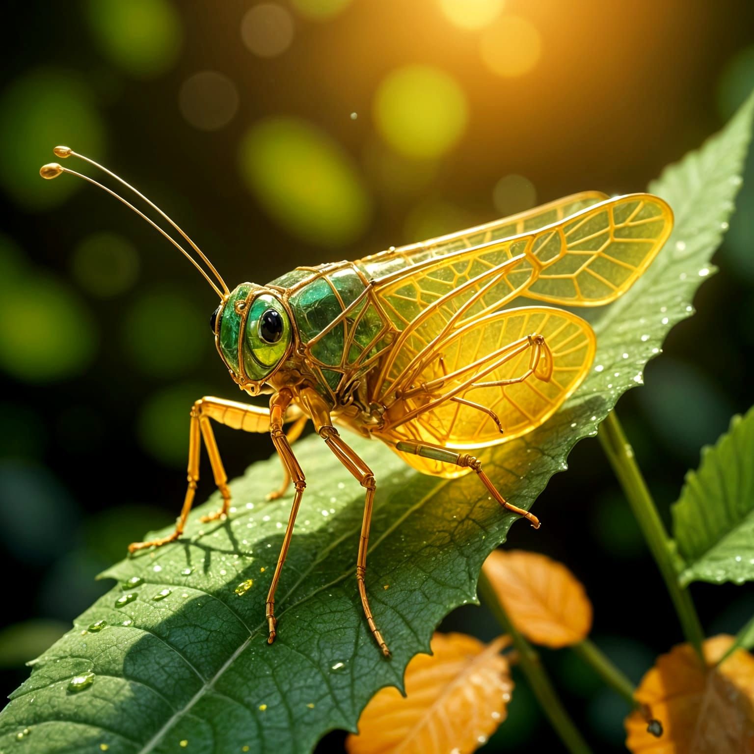 Glasshopper in Morning Sunlight