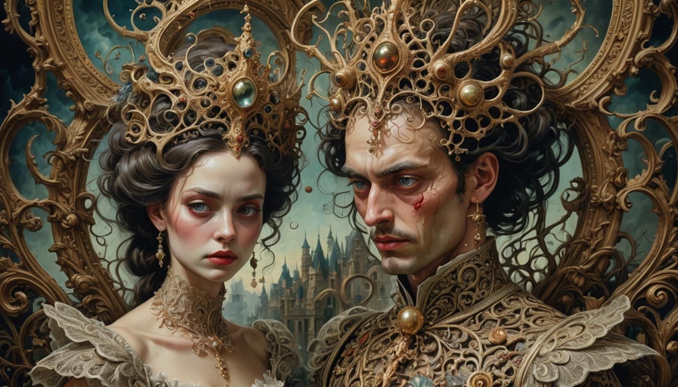 Surreal People in Ornate Pop Surrealist Portrait