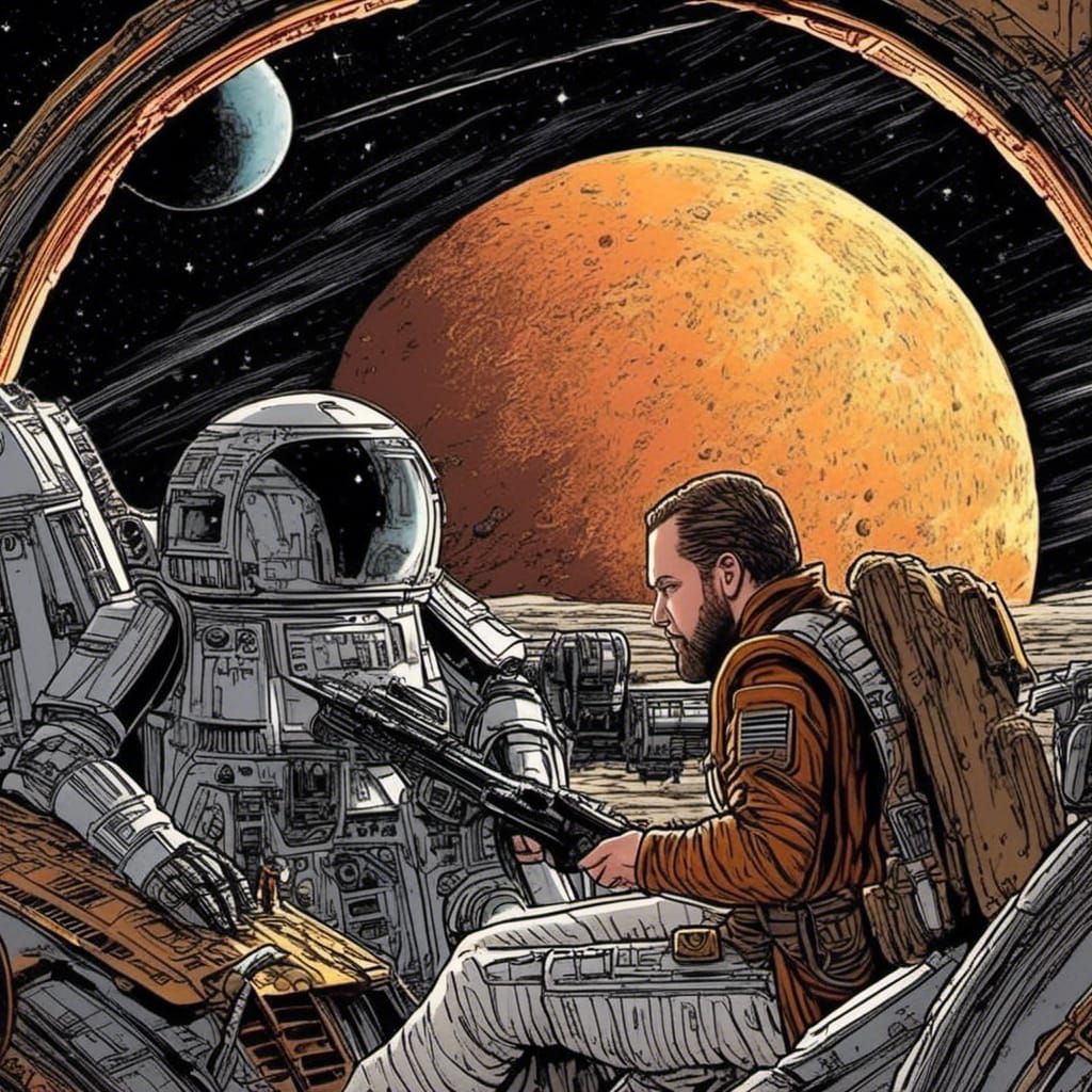 Moon Visit: Comic Book Style Star Wars Portrait