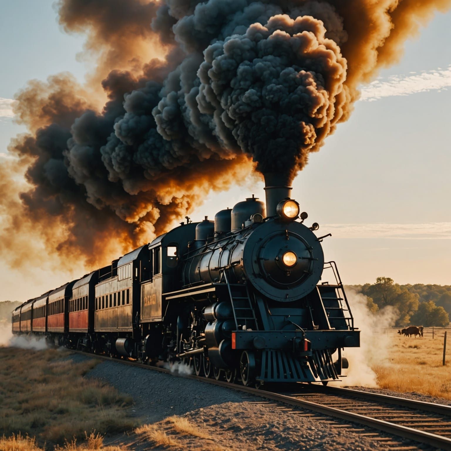 1880s Steam Locomotive in Hyperrealistic Style