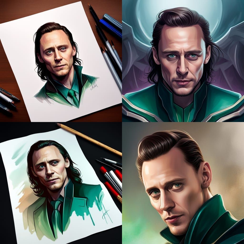 Loki God of Mischief: Hyperdetailed Digital Portrait