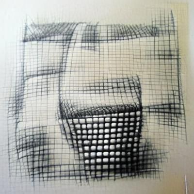 Houndstooth Pattern in Impasto Pencil Sketch