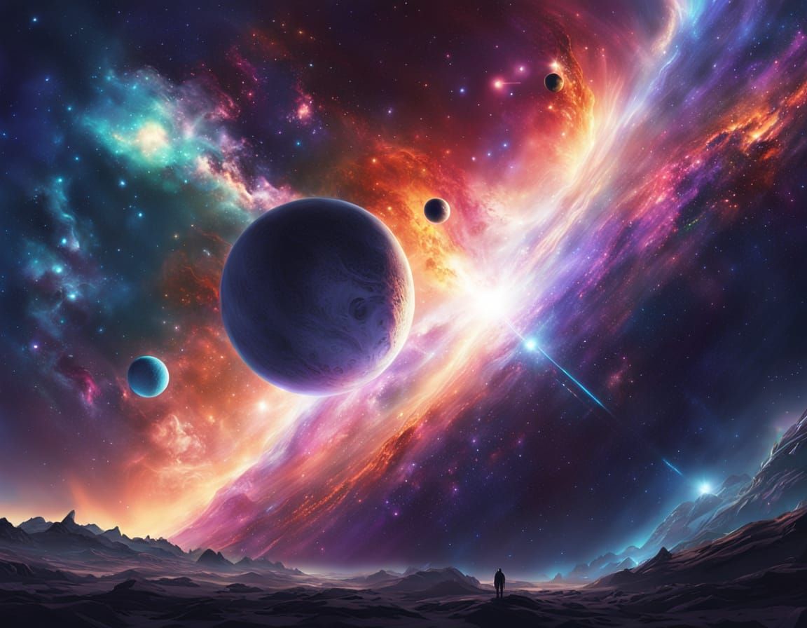 Epic Interstellar Entity in Cosmic Digital Painting