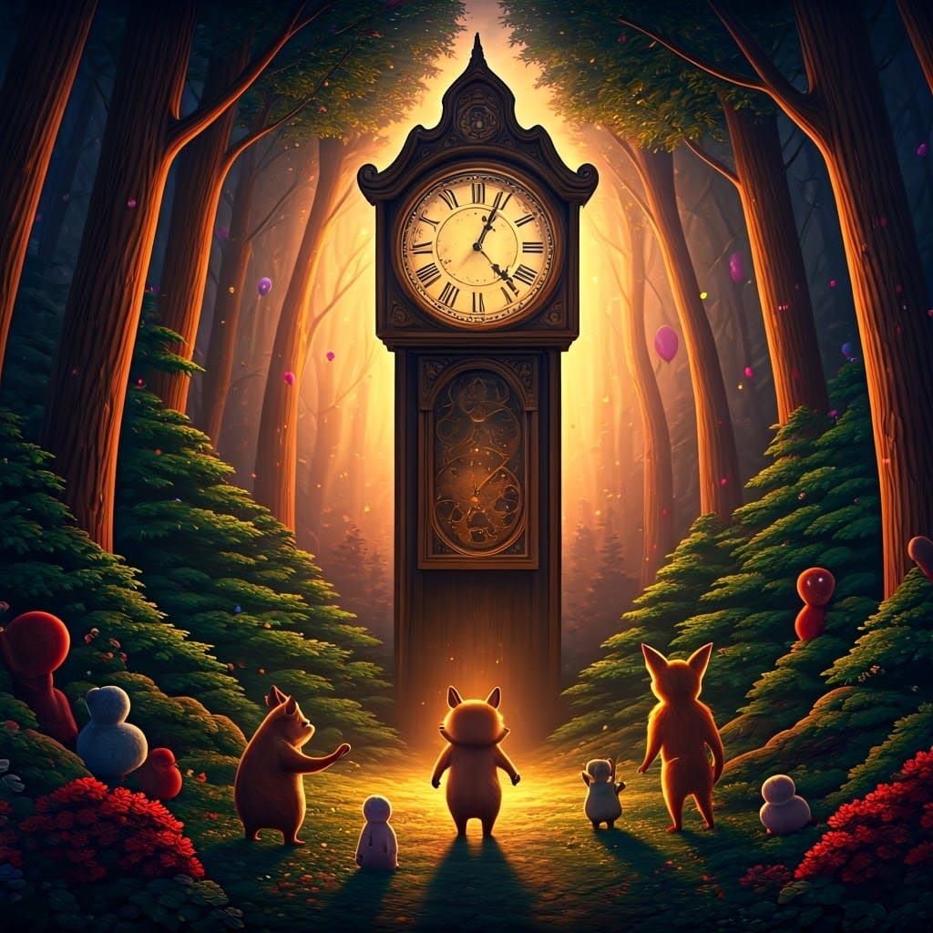 Forest Creatures Celebrate New Year's Eve with Joyous Midnig...