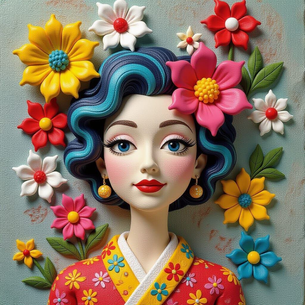 Vibrant Clay and Plasticine Mixture Art