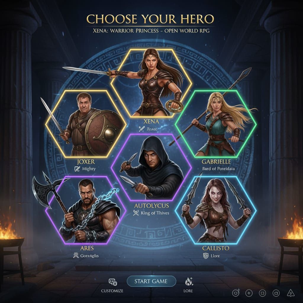 Xena Warrior Princess: RPG Character Selection