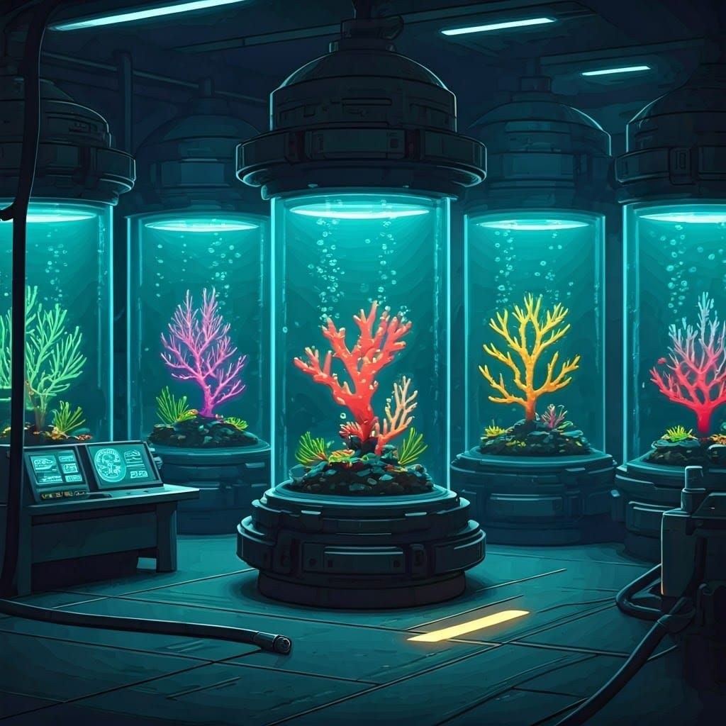 Lego Scientists Cultivating Artificial Coral in Futuristic L...