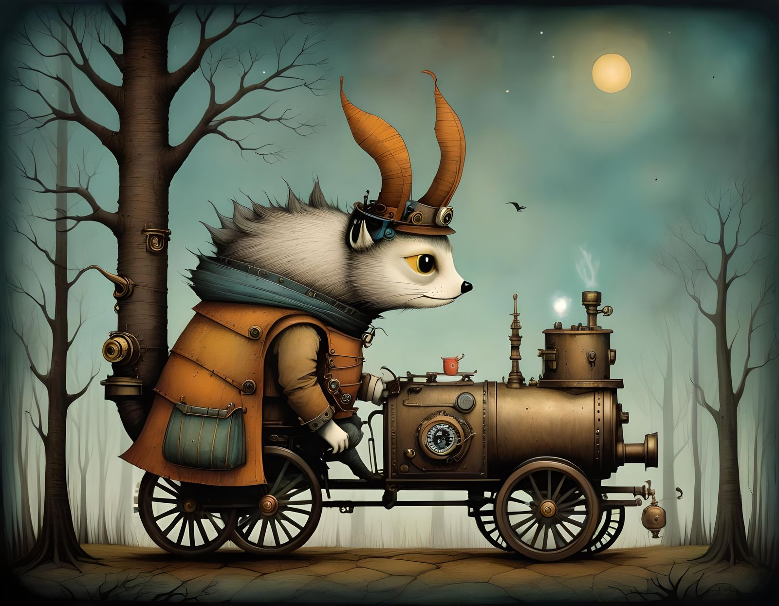 Steampunk Snail Mail Delivery in Retro Style