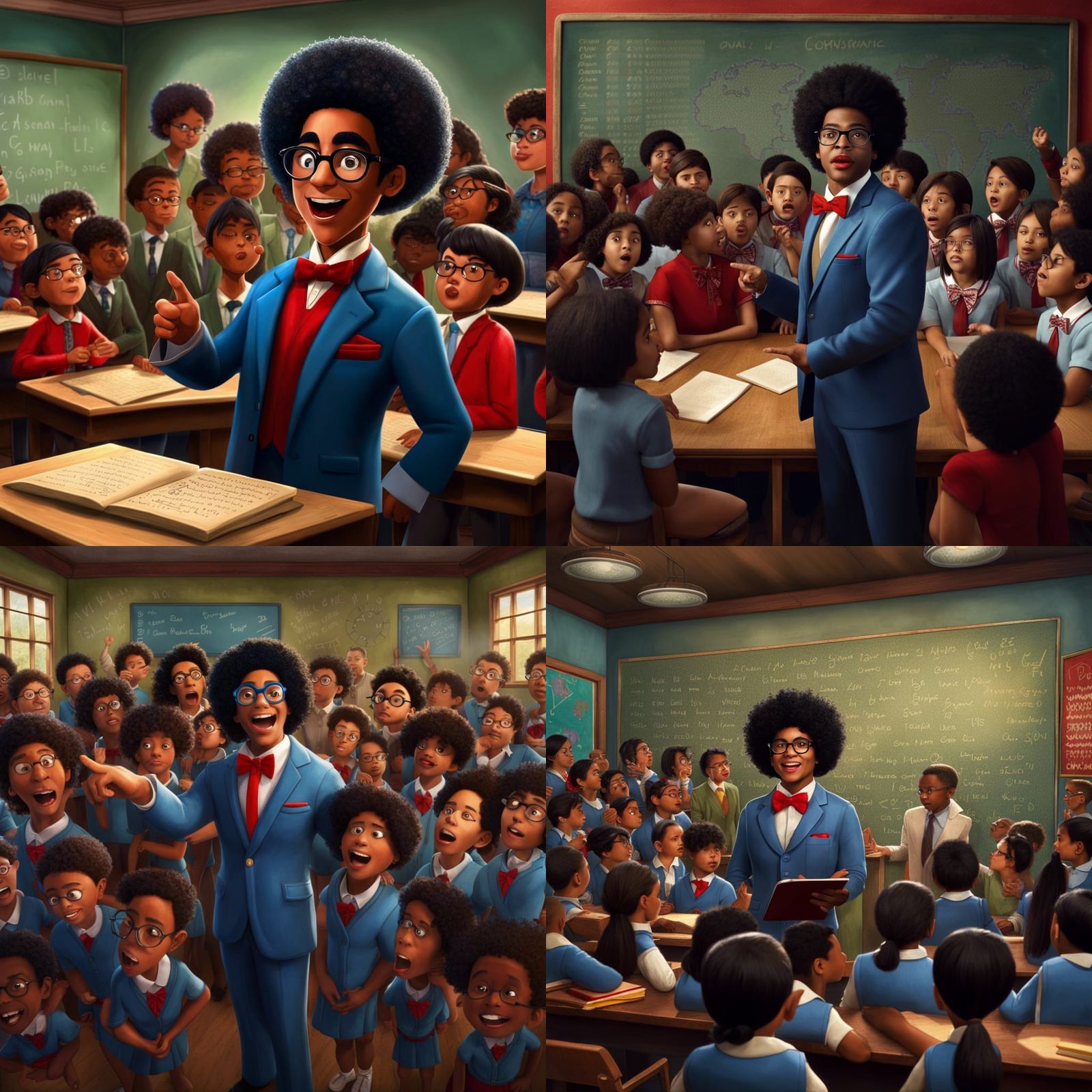Hispanic Students in Classroom: Detailed Matte Painting