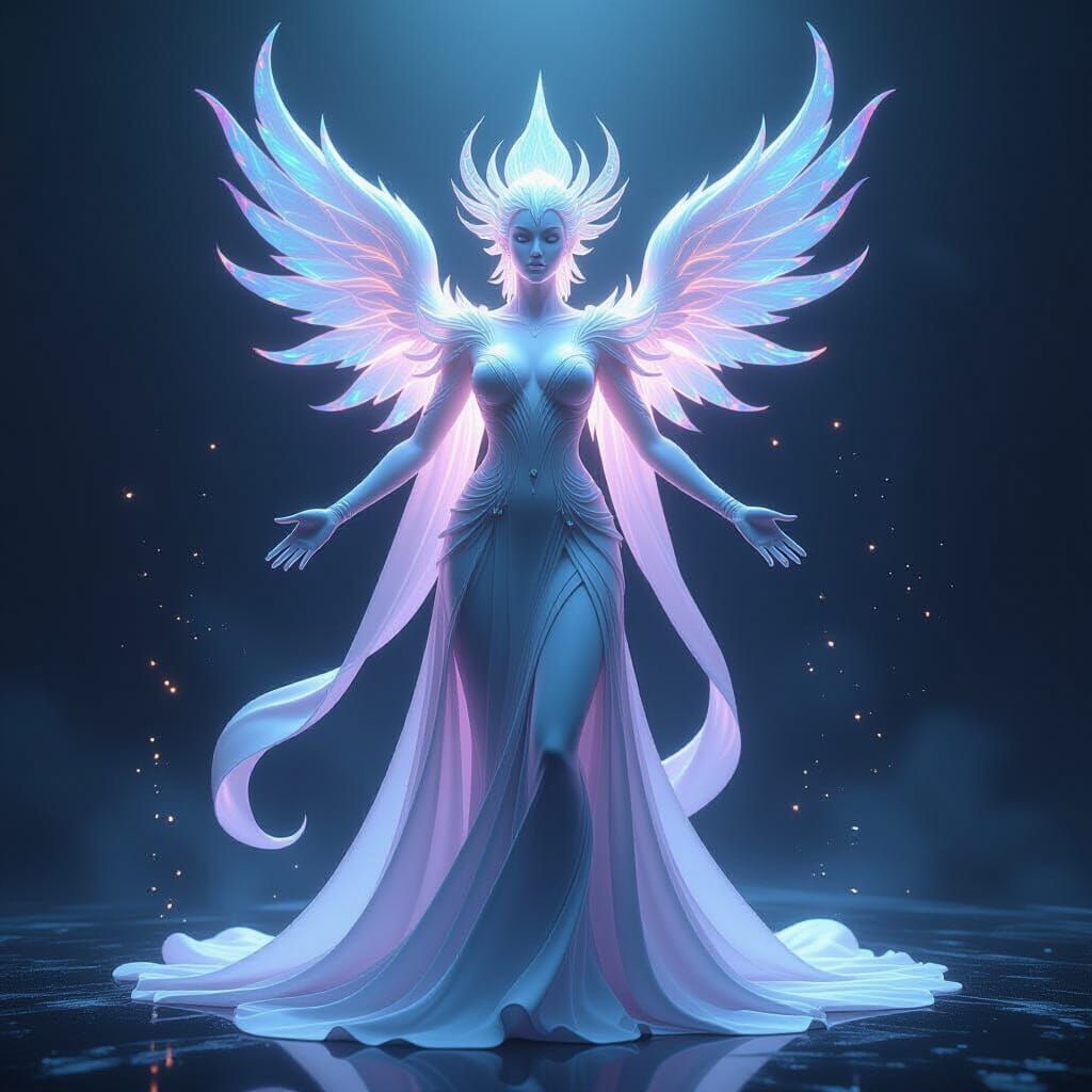 Divine Being of Light: Hyperrealistic 3D Render