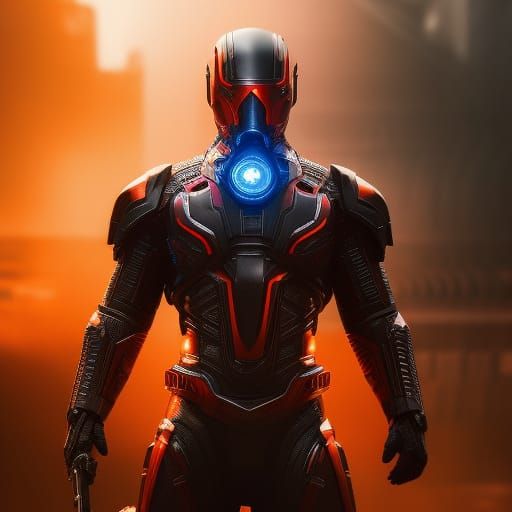 Cyber Futuristic Iron Man Sci-Fi Action Hero