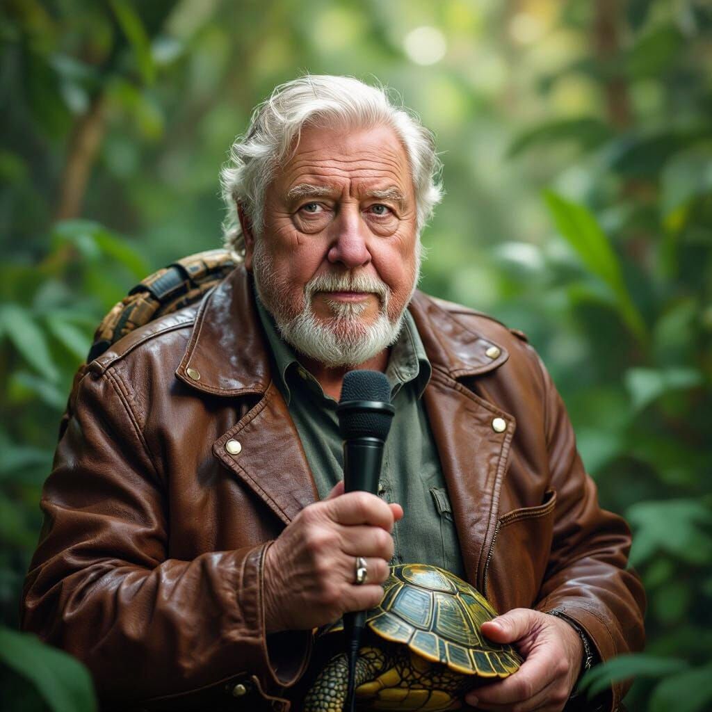 Sir David Attenborough as a Turtle Hybrid in Photorealistic ...